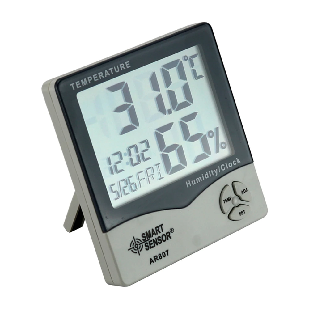 Smart Sensor LCD Digital Temperature Humidity Meter Indoor Outdoor hygrometer thermometer Weather Station with Clock
Smart Sensor LCD Digital Temperature Humidity Meter Indoor Outdoor hygrometer thermometer Weather Station with Clock