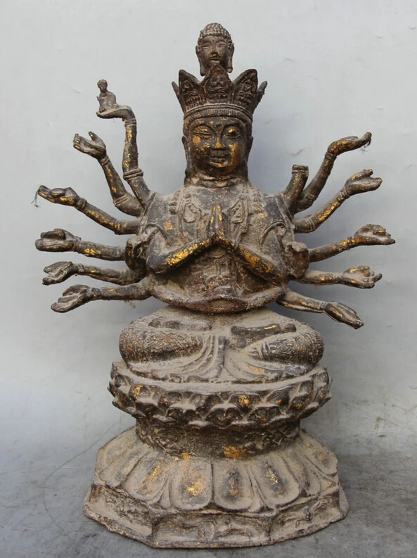 S1810 14" Old Ancient Tibet Buddhism Bronze 18 Hands Maha Cundi Mother Buddha Statue D0318
S1810 14" Old Ancient Tibet Buddhism Bronze 18 Hands Maha Cundi Mother Buddha Statue D0318