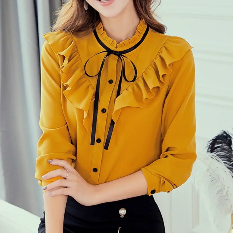 New Women 2019 Spring Autumn White Shirt Long Sleeve Korean Ruffles Clothing Streetwear Slim Chiffon Blouse Elegant Shirts Tops
New Women 2019 Spring Autumn White Shirt Long Sleeve Korean Ruffles Clothing Streetwear Slim Chiffon Blouse Elegant Shirts Tops