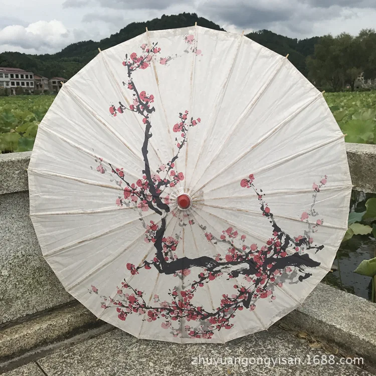 

Chinese Oil Paper Umbrella Bamboo White Paper Paraso Handmade Traditional Ancient Craft Umbrella 2019 New Style On Sale