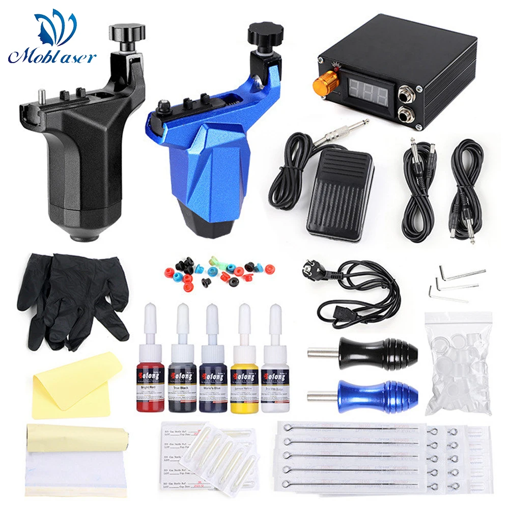 Tattoo set rotary tattoo machine gun kit tattoo complete machine ink pigment power supply needles acessorios free shipping
Tattoo set rotary tattoo machine gun kit tattoo complete machine ink pigment power supply needles acessorios free shipping