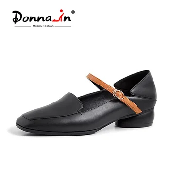 Donna-in Low Heel Buckle Strap Women Pumps Genuine Leather Square Toe Elegant Comfortable Spring Autumn Shoes for Women New 2020
Donna-in Low Heel Buckle Strap Women Pumps Genuine Leather Square Toe Elegant Comfortable Spring Autumn Shoes for Women New 2020