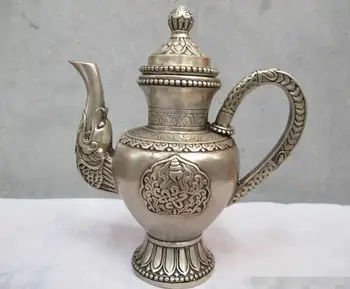China White Copper Silver Auspicious symbols Dragon Head teapot Pot wine flagon
China White Copper Silver Auspicious symbols Dragon Head teapot Pot wine flagon