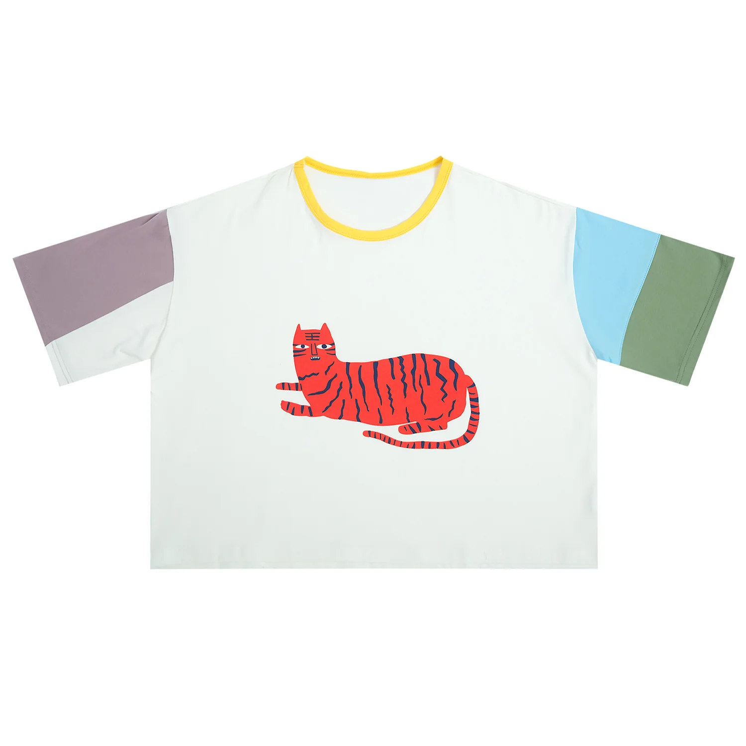 T-shirt Harajuku Summer Korean Girls' Tshirts Stitching Casual Tee Tops Cute Cat Printed Short-sleeved T Shirt Women's Cotton
T-shirt Harajuku Summer Korean Girls' Tshirts Stitching Casual Tee Tops Cute Cat Printed Short-sleeved T Shirt Women's Cotton