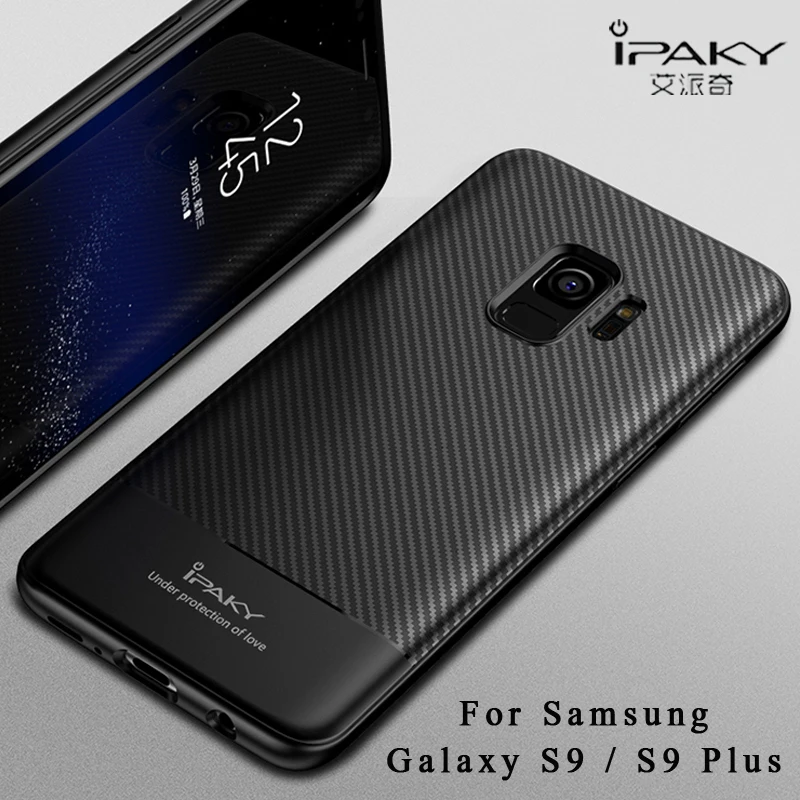 Для Samsung Galaxy S9 Plus Чехол iPaky Coque для чехол из углеродного волокна Мягкий силиконовый