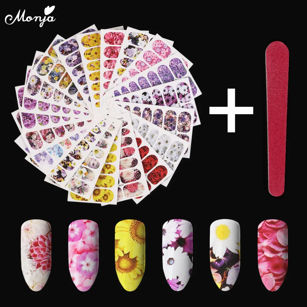 Monja 10 Sheets Nail Art Flower Series Water Transfer Foil Decals Stickers DIY Decoration + 1pcs Files Buffing Grit Sand
Monja 10 Sheets Nail Art Flower Series Water Transfer Foil Decals Stickers DIY Decoration + 1pcs Files Buffing Grit Sand