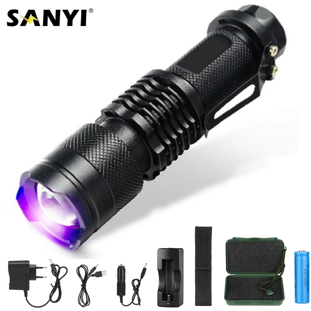 LED UV Flashlight UV Ultraviolet Light 3 Modes LED Torch Light Zoomable Focus 395nm Ultra Violet Light Blacklight by AA/14500
LED UV Flashlight UV Ultraviolet Light 3 Modes LED Torch Light Zoomable Focus 395nm Ultra Violet Light Blacklight by AA/14500
