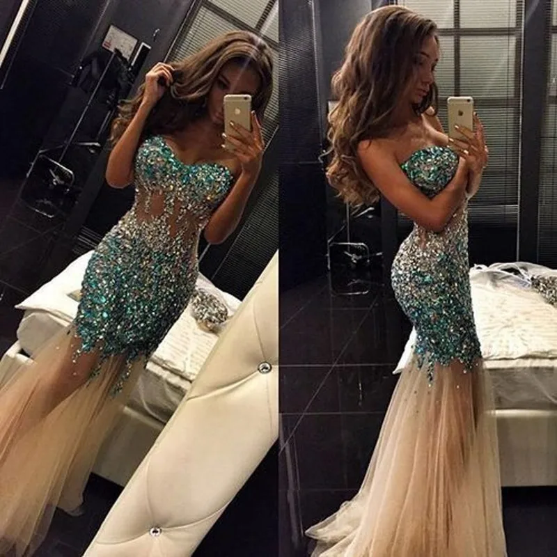 Backlakegirls Sleeveless Sparkly Long Tulle Prom Dress 2018 Sexy Mermaid Luxury Crystal Beaded Rhinestone Gala Jurken Galajurken
Backlakegirls Sleeveless Sparkly Long Tulle Prom Dress 2018 Sexy Mermaid Luxury Crystal Beaded Rhinestone Gala Jurken Galajurken