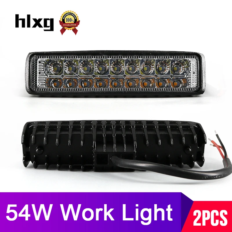 hlxg 2pcs Flood Beam LED Work Light Bar Car Fog lights Truck ATV Motorcycle off-road vehicle SUV Yellow White Fog Lamp 54W
hlxg 2pcs Flood Beam LED Work Light Bar Car Fog lights Truck ATV Motorcycle off-road vehicle SUV Yellow White Fog Lamp 54W