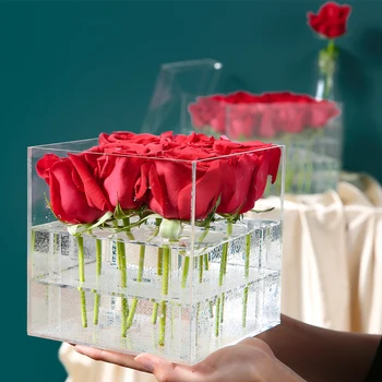 Acrylic waterproof flower box 9 holes clear acrylic waterproof roses box with covers inside can seperate C217-1
Acrylic waterproof flower box 9 holes clear acrylic waterproof roses box with covers inside can seperate C217-1
