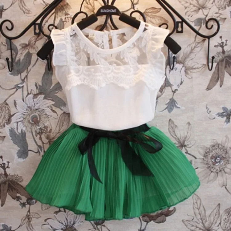 Kids Sets for Girls Children Wear New Summer Girls Suit Lace Chiffon Vest+ Skirt Two Piece 2-10 Ages 5colors Free Shipping
Kids Sets for Girls Children Wear New Summer Girls Suit Lace Chiffon Vest+ Skirt Two Piece 2-10 Ages 5colors Free Shipping