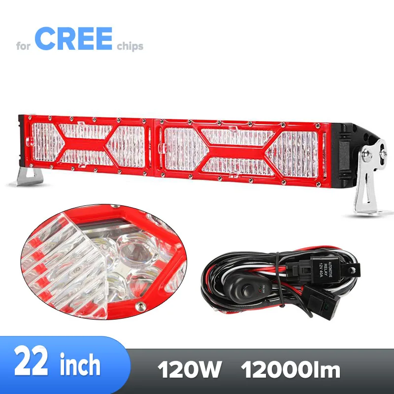 22" X-Series Curved 120W 12000LM LED Light Bar Cree Chips red Bezel12V 24V For Off-Road vehicles-ATVs SUV truck Fork
22" X-Series Curved 120W 12000LM LED Light Bar Cree Chips red Bezel12V 24V For Off-Road vehicles-ATVs SUV truck Fork