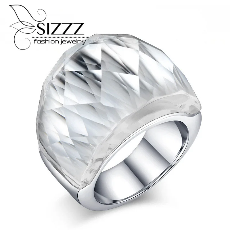 SIZZZ Colorful Big Rhinestone Women Ring Silver Plated Rings for Women Stainless Steel Female Jewelry
SIZZZ Colorful Big Rhinestone Women Ring Silver Plated Rings for Women Stainless Steel Female Jewelry