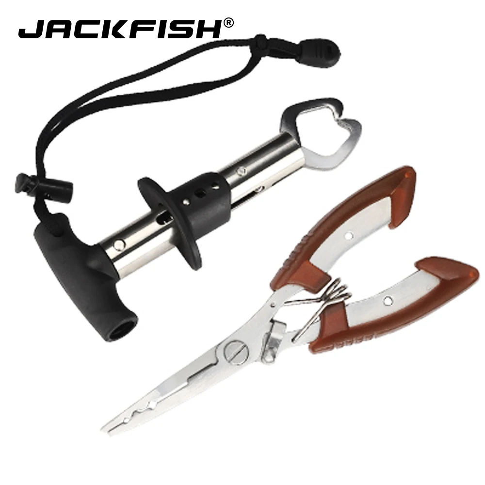 JACKFISH Stainless Steel Fishing Grip Fishing Plier Fishing Tools Set Fish Controller Multi-Functions Hook Remove Line Cut Plier
JACKFISH Stainless Steel Fishing Grip Fishing Plier Fishing Tools Set Fish Controller Multi-Functions Hook Remove Line Cut Plier
