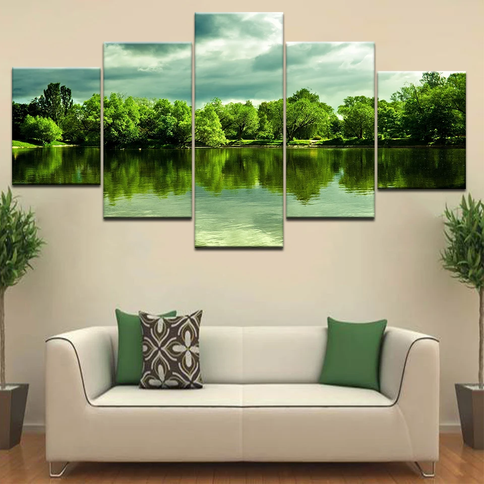 5 Piece Canvas Painting Green Lake Trees HD Printed Canvas Art Print Wall Art Home Decor Poster Pictures for Living Room Artwork
5 Piece Canvas Painting Green Lake Trees HD Printed Canvas Art Print Wall Art Home Decor Poster Pictures for Living Room Artwork
