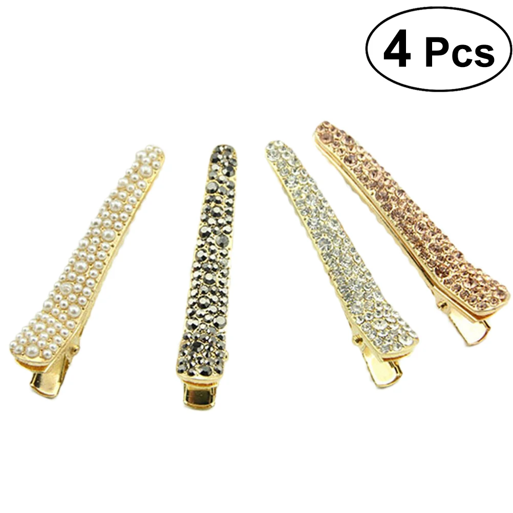 Multicolor Alligator Clip Rhinestone Hair Salon Styling Grip Duck