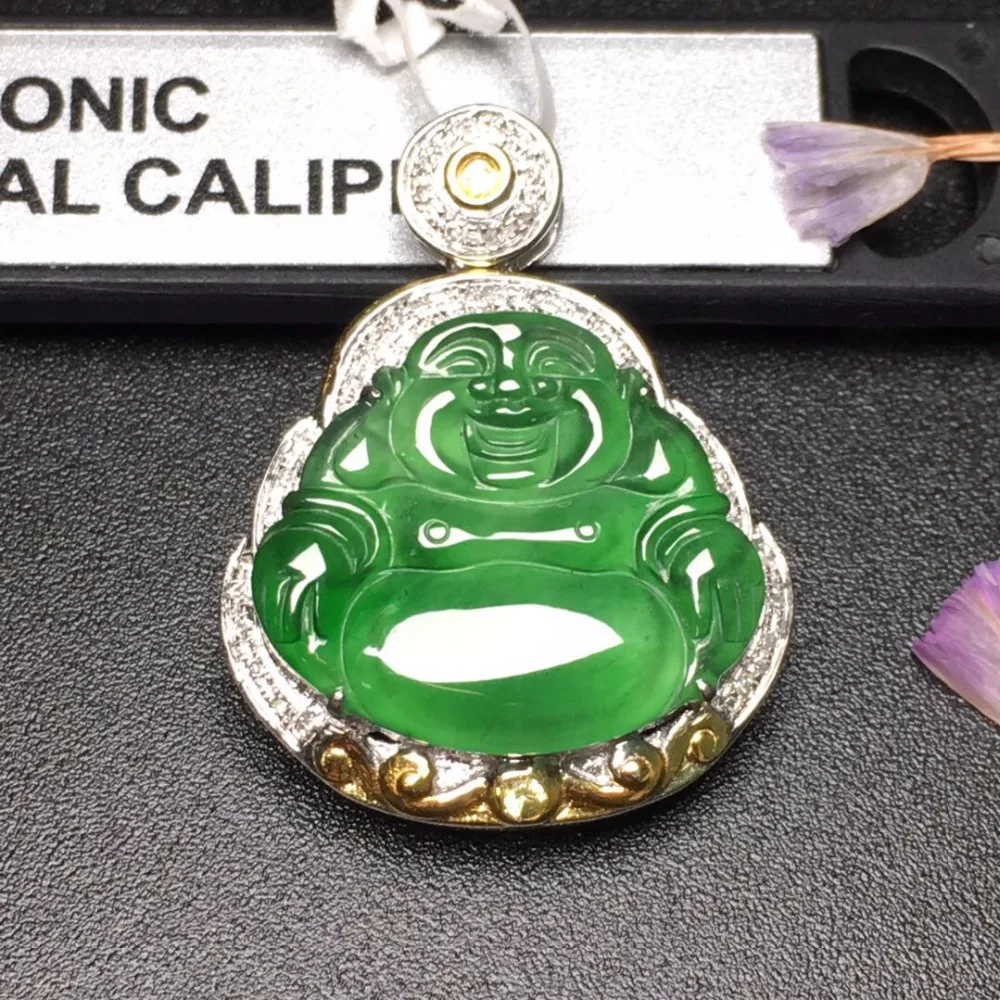322 Fine Jewelry Real 18K White Gold Station Buddha Natural Burmes Jade Gemstones Jadite Pendant Necklace Pendants Necklaces
322 Fine Jewelry Real 18K White Gold Station Buddha Natural Burmes Jade Gemstones Jadite Pendant Necklace Pendants Necklaces