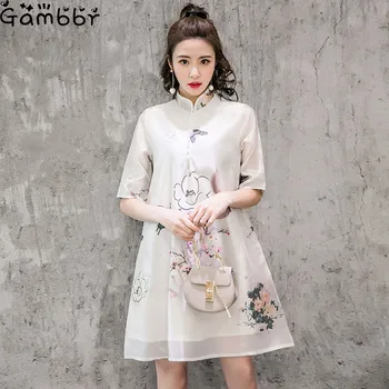 Cheongsam Chinese Dress Improve Qipao Vintage Party Chinese Traditional Women Dress Eastqueen Painting Printed Silk A Line Dress
Cheongsam Chinese Dress Improve Qipao Vintage Party Chinese Traditional Women Dress Eastqueen Painting Printed Silk A Line Dress