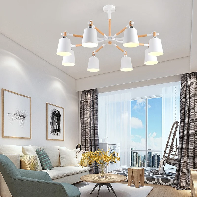 Nordic Chandelier E27 With Iron Lampshade For Living Room Suspendsion Lighting Fixtures Wooden Lustre
Nordic Chandelier E27 With Iron Lampshade For Living Room Suspendsion Lighting Fixtures Wooden Lustre