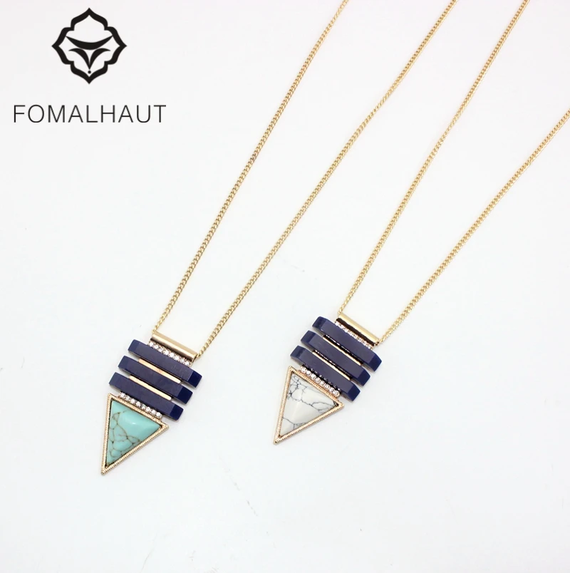 FOMALHAUT Triangular geometry greenstone gold color 14 k Pendant Long Statement Necklace Women 2016 Fashion BX-018
FOMALHAUT Triangular geometry greenstone gold color 14 k Pendant Long Statement Necklace Women 2016 Fashion BX-018