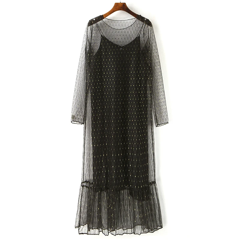 Sweet Women Long Dress Mesh Elegant Party Night Women Dress Sets Solid Ankle Length Dress Summer 2019 New
Sweet Women Long Dress Mesh Elegant Party Night Women Dress Sets Solid Ankle Length Dress Summer 2019 New