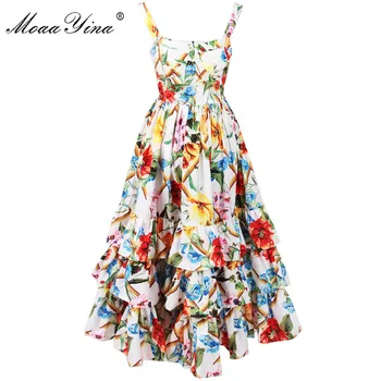 MoaaYina Fashion Designer Runway Dress Spring Women Spaghetti strap Backless Floral Print Ball Gown Cascading Ruffle Beach Dress
MoaaYina Fashion Designer Runway Dress Spring Women Spaghetti strap Backless Floral Print Ball Gown Cascading Ruffle Beach Dress