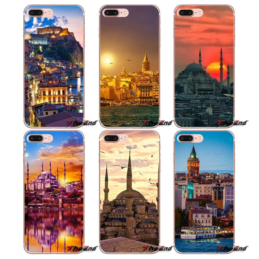 

For iPhone X 4 4S 5 5S 5C SE 6 6S 7 8 Plus Samsung Galaxy J1 J3 J5 J7 A3 A5 2016 2017 Pastel night view scene Turkey City Case