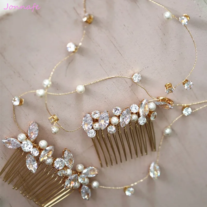 Jonnafe New Shine Zirconia Hair Comb Bridal Hair Vine Accessories Wedding Headband Gold Women Headpiece
Jonnafe New Shine Zirconia Hair Comb Bridal Hair Vine Accessories Wedding Headband Gold Women Headpiece