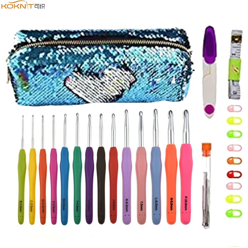 KOKNIT Crochet Hooks Needles Set 14 Mix 2.0-10.0mm Extra Long Ergonomic Soft Handle Knitting Needles Hooks for Arthritic Hand
KOKNIT Crochet Hooks Needles Set 14 Mix 2.0-10.0mm Extra Long Ergonomic Soft Handle Knitting Needles Hooks for Arthritic Hand