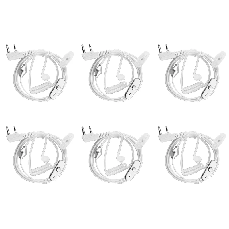 6Pcs/lot Walkie Talkie Surveillance kit 1-wire two way radio Earpiece w/PTT & In-Line Mic Clear Eartube headset K plug PMLN7185
6Pcs/lot Walkie Talkie Surveillance kit 1-wire two way radio Earpiece w/PTT & In-Line Mic Clear Eartube headset K plug PMLN7185