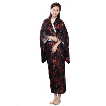 New Arrival Black Red Traditional Yukata Japanese Women's Silk Kimono With Obi Vintage Performance Dance Dress One size WK009
New Arrival Black Red Traditional Yukata Japanese Women's Silk Kimono With Obi Vintage Performance Dance Dress One size WK009