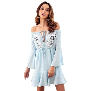 Aibo Carla Women's Autumn Dresses Corduroy Slash Neck Sweet Dress Flare Long Sleeve Chiffon Roots Mini Dress Feminino
Aibo Carla Women's Autumn Dresses Corduroy Slash Neck Sweet Dress Flare Long Sleeve Chiffon Roots Mini Dress Feminino