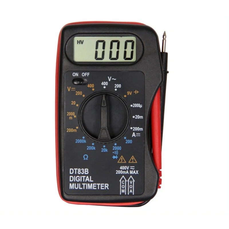 DT83B Digital Multimeter Handheld Tester AC/DC Voltage Meter Pocket Multimeter Modern Current Ohmmeter Clamp Meters Tester
DT83B Digital Multimeter Handheld Tester AC/DC Voltage Meter Pocket Multimeter Modern Current Ohmmeter Clamp Meters Tester