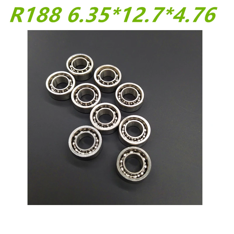 NEW 10 pcs R188 open steel 10 balls (6.35 * 12.7 * 4.763mm) miniature ball bearings for HAND SPINNER
NEW 10 pcs R188 open steel 10 balls (6.35 * 12.7 * 4.763mm) miniature ball bearings for HAND SPINNER