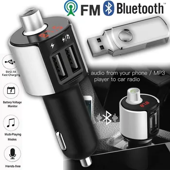 Car Bluetooth FM Transmitter Wireless Hands Free Kit MP3 Music Player Support TF Card 5V 2.5A USB FM Modulator
Car Bluetooth FM Transmitter Wireless Hands Free Kit MP3 Music Player Support TF Card 5V 2.5A USB FM Modulator