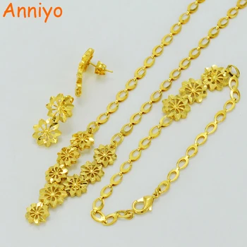 Anniyo African Jewelry Set Necklace/Bracelet/Earrings Women Fashion Gold Color Ethiopian Wedding Arab Bride Gifts #027006
Anniyo African Jewelry Set Necklace/Bracelet/Earrings Women Fashion Gold Color Ethiopian Wedding Arab Bride Gifts #027006