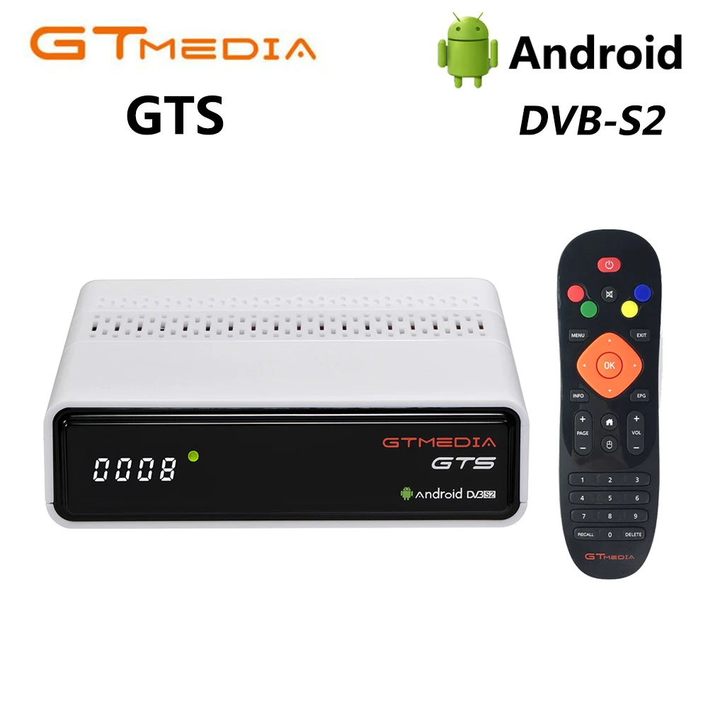Freesat GTmedia GTS DVB-S2 Satellite Receiver Amlogic S905D WiFi BT4.0 Android 6.0 TV BOX 2GB RAM 8GB ROM +1 Year Cccam Receptor
Freesat GTmedia GTS DVB-S2 Satellite Receiver Amlogic S905D WiFi BT4.0 Android 6.0 TV BOX 2GB RAM 8GB ROM +1 Year Cccam Receptor
