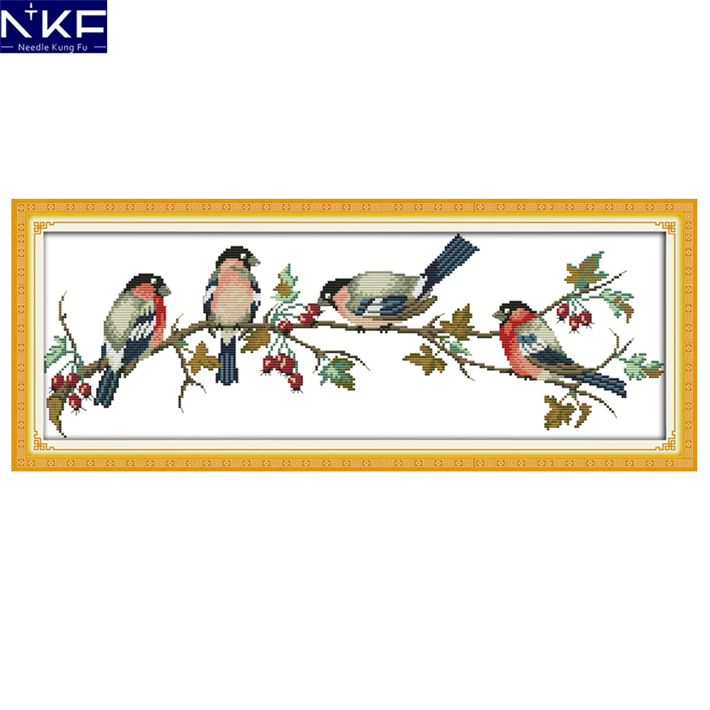 NKF Bullfinches Cross Stitch Pattern Handmade Craft Needlework Embroidery Kit Animal Cross Stitching Set for Home Decor
NKF Bullfinches Cross Stitch Pattern Handmade Craft Needlework Embroidery Kit Animal Cross Stitching Set for Home Decor