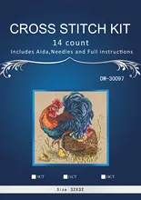 Top Quality Adorável Bonito Contados Kit Ponto Cruz Família De Frango Galo e Galinha Pintinho Animais Galo(China)