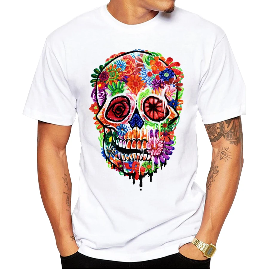 2018 Men Summer T-Shirt Creative Melting Flower Skull Printed Men's Tops Short Sleeve Casual T Shirts
2018 Men Summer T-Shirt Creative Melting Flower Skull Printed Men's Tops Short Sleeve Casual T Shirts
