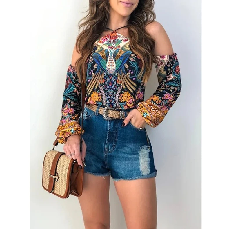 Baharcelin Summer Blouse woman girl Casual Chiffon vintage printed halter Blouse sexy backless Plus Size Top Clothing jumper
Baharcelin Summer Blouse woman girl Casual Chiffon vintage printed halter Blouse sexy backless Plus Size Top Clothing jumper