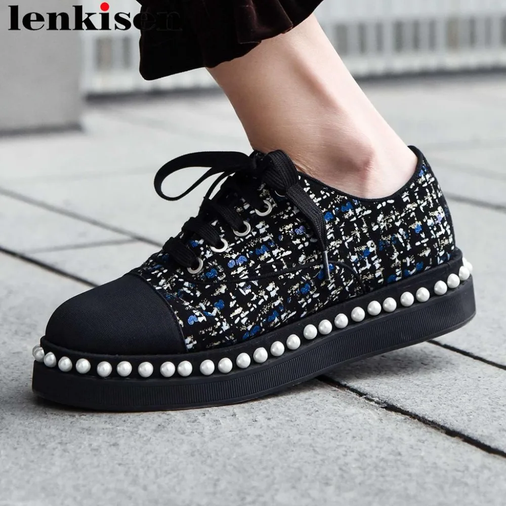Lenkisen 2019 hot selling round toe satin concise British style waterproof lace up pearls decoration daily wear dating pumps L44
Lenkisen 2019 hot selling round toe satin concise British style waterproof lace up pearls decoration daily wear dating pumps L44