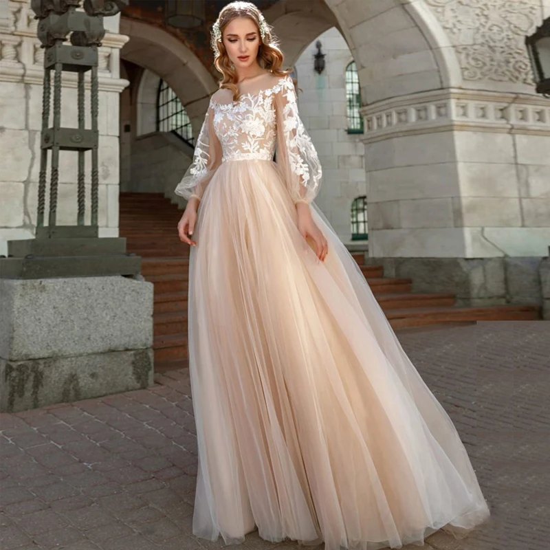 Eightree A-Line Wedding Dress Tulle Wedding Gowns Puff Sleeves Appliques Vestido De Novia Champagne Princess Wedding Dress Boho
Eightree A-Line Wedding Dress Tulle Wedding Gowns Puff Sleeves Appliques Vestido De Novia Champagne Princess Wedding Dress Boho