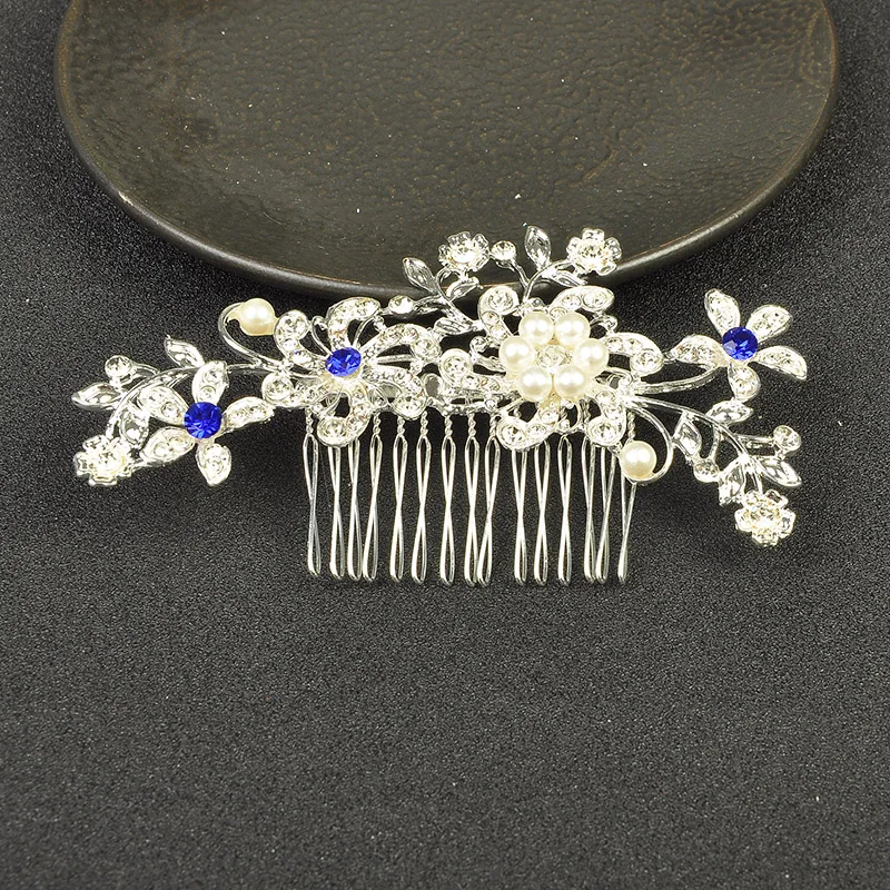 New Design Silver Color Flower Alloy Hair Combs Wedding Hair Accessories Blue Crystal Bridal Head Decoration Hair Ornament
New Design Silver Color Flower Alloy Hair Combs Wedding Hair Accessories Blue Crystal Bridal Head Decoration Hair Ornament