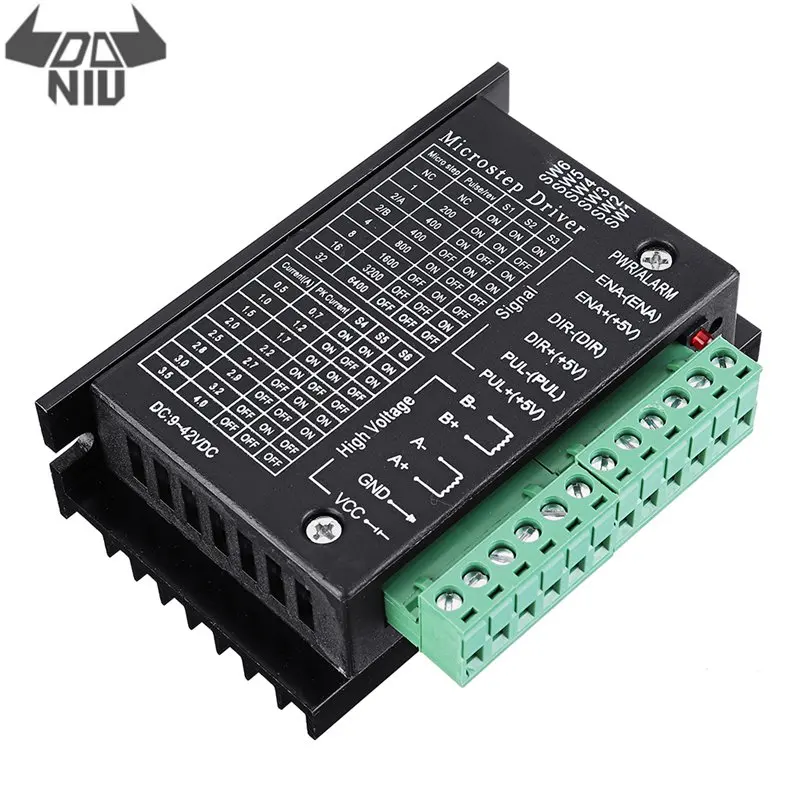 DANIU Upgraded TB6600 42/57 Stepper Motor Driver Controller for 4A 9~40V TTL 32 Micro-Step 2 or 4 Phase of 3D Printer CNC Part
DANIU Upgraded TB6600 42/57 Stepper Motor Driver Controller for 4A 9~40V TTL 32 Micro-Step 2 or 4 Phase of 3D Printer CNC Part