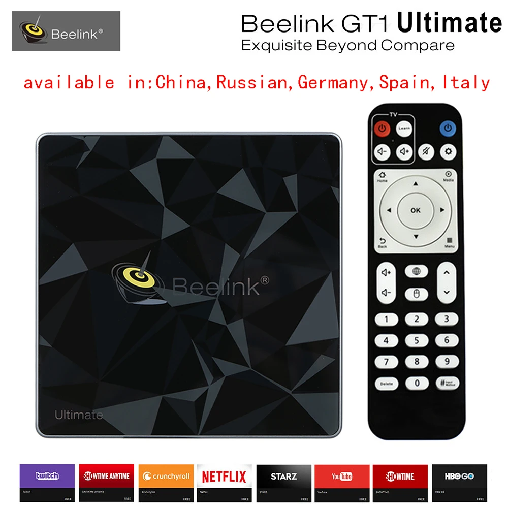

3G 32G Beelink GT1 Ultimate TV Box Amlogic S912 Octa Core Android 7.1 Set Top Box CPU DDR4 2.4G+5.8G Dual WiFi Media Player X96