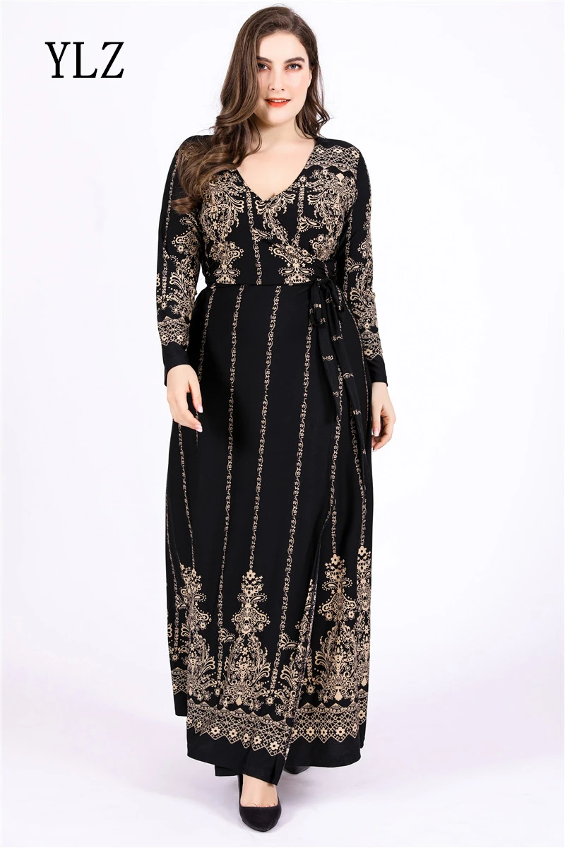 YINGLIZI 2019 latest women's print elegant dress spring long sleeve retro high waist tie wrap OL large size dress Vestidos 6XL
YINGLIZI 2019 latest women's print elegant dress spring long sleeve retro high waist tie wrap OL large size dress Vestidos 6XL