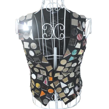 Fashion New style Male Lens Mirror Slim Vest Costume Nightclub Singer ds dj irregular small vest Stage show dance wear
Fashion New style Male Lens Mirror Slim Vest Costume Nightclub Singer ds dj irregular small vest Stage show dance wear