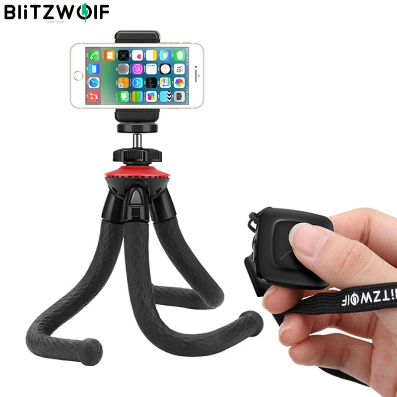 BlitzWolf BW-BS7 Travel Octopus Tripod bluetooth 3.0 Multiangle Rotation Selfie Stick for Gopro DSRL Sports Camera Smart Phone |