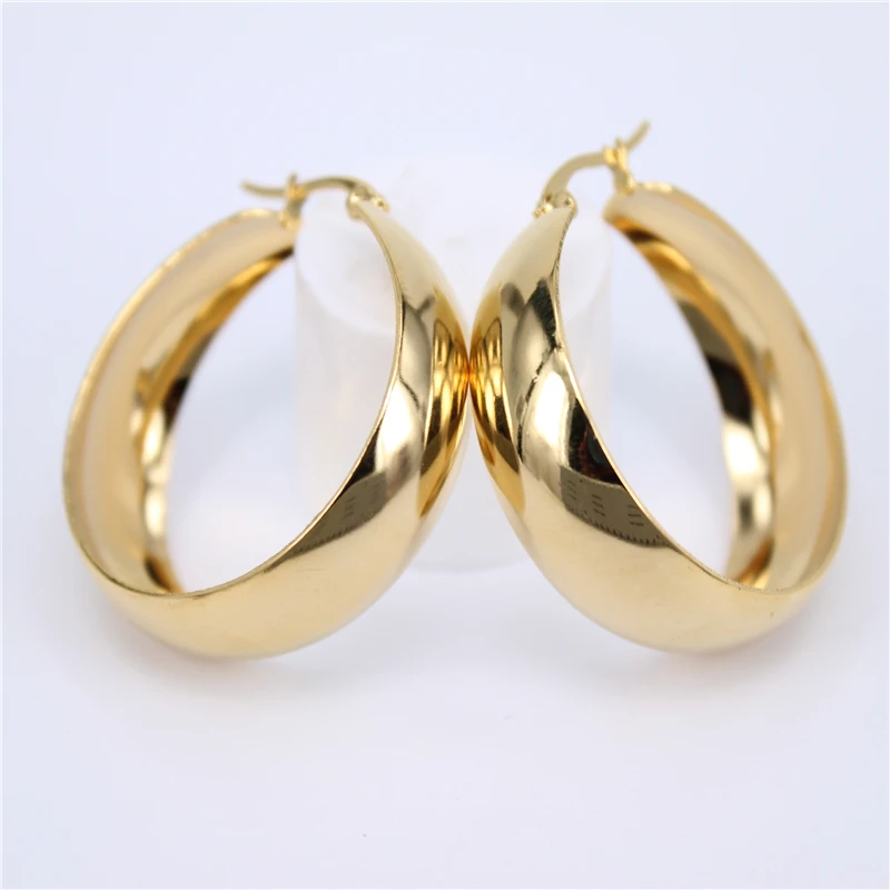 Wholesale Stainless steel 35mm-50mm Gold/silver color jewelry Fashion exquisite simple female Round big Hoop Earrings LH323
Wholesale Stainless steel 35mm-50mm Gold/silver color jewelry Fashion exquisite simple female Round big Hoop Earrings LH323